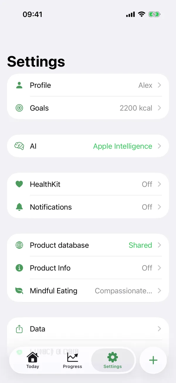 Open AI settings